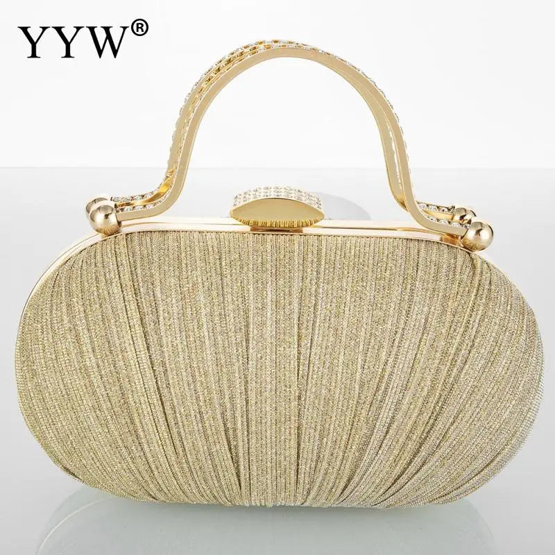 Diamond Top Handle Women Evening Handbag Clutch With Rhinestones