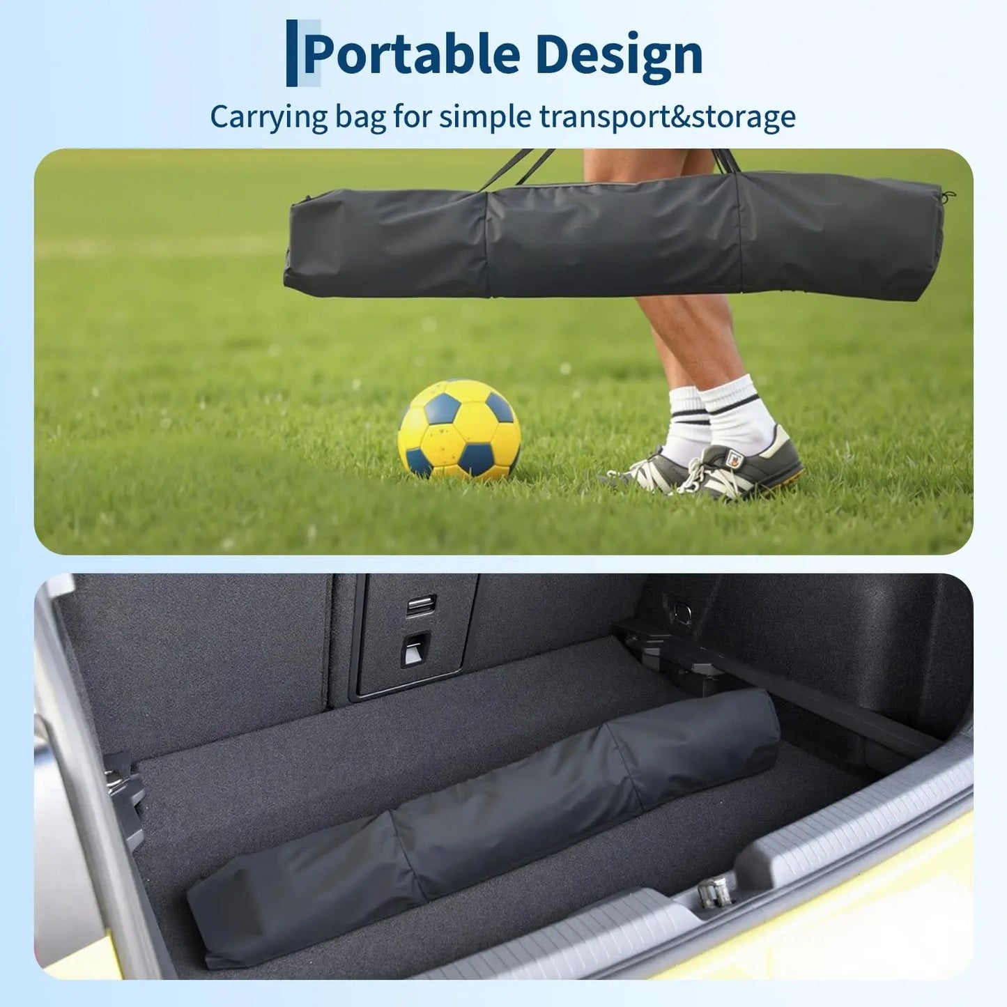HiMISS Backyard Foldable Metal Frame Soccer Goal With Bag