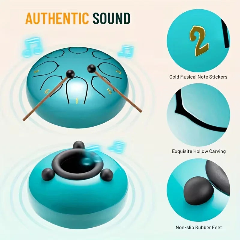 Portable Steel Tongue Drum 11 Notes For Zen Yoga Meditation