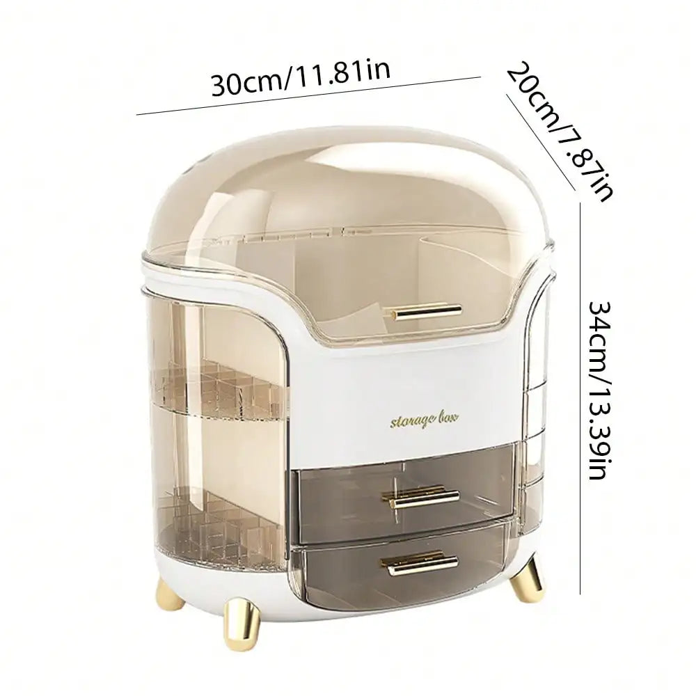 Plastic Vanity Organizer With Drawers For Bathroom Cosmetics Storage