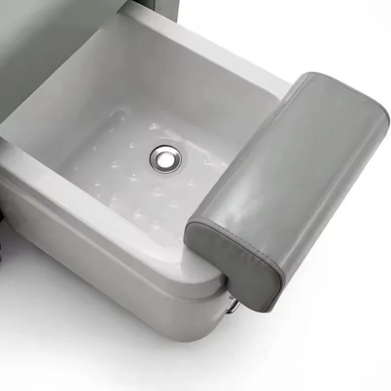 Foot Care Chair, Relaxing Massage Lying Modern Foot Spa Made of Stainless Steel Synthetic Leather Suitable for Beauty Salons