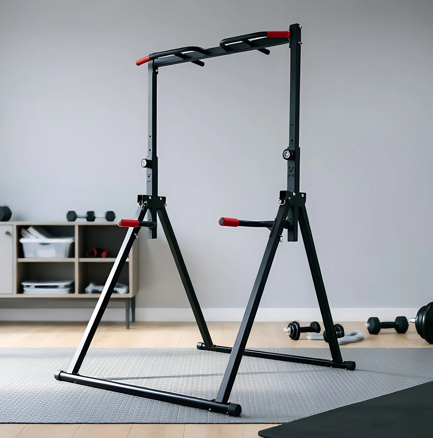Adjustable Pull Up Bar 200kg Load Foldable Home Gym Station