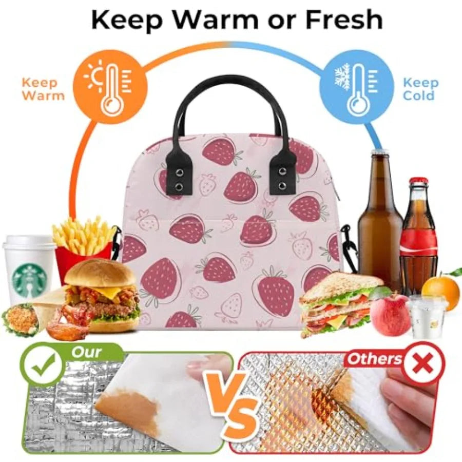 Insulated Lunch Tote Bag For Office Picnic And Camping Use