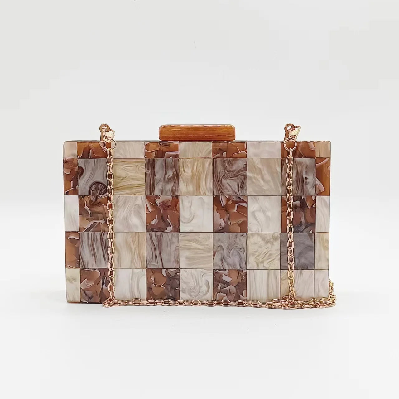 Acrylic Plaid Luxury Clutch Bag For Women Wedding Evening