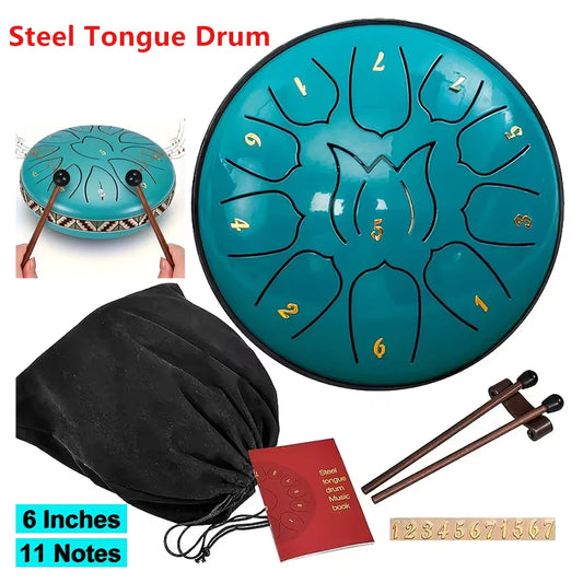 Portable Steel Tongue Drum 11 Notes For Zen Yoga Meditation