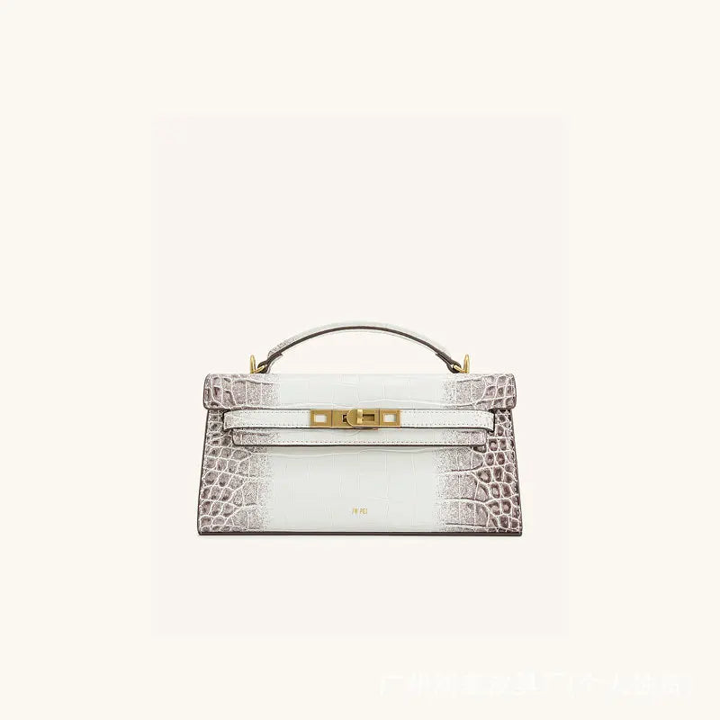 JW PEI Noor Mini Leather Top Handle Handbag Women's Crocodile Embossed Crossbody Purse Elegant Luxury Style Satchel Shoulder Bag