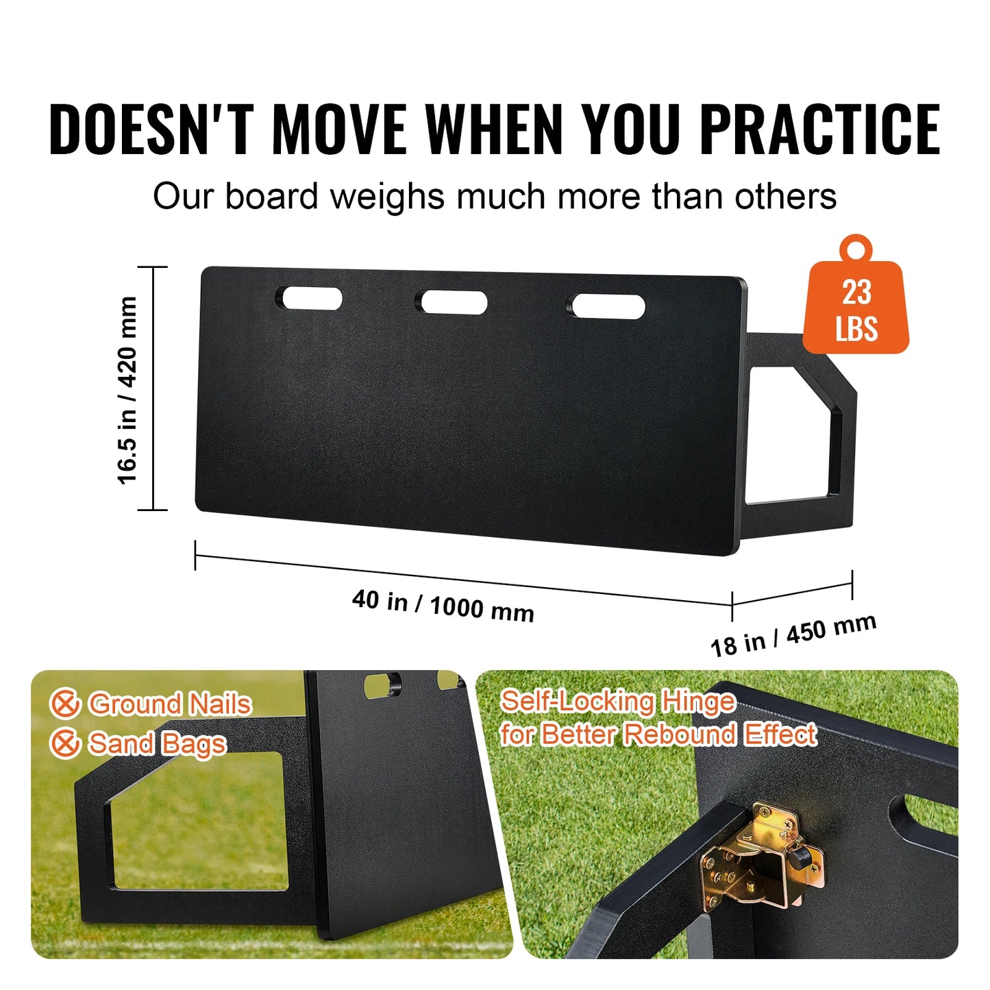 Soccer Rebounder Board Portable Wall With 2 Angles Foldable HDPE