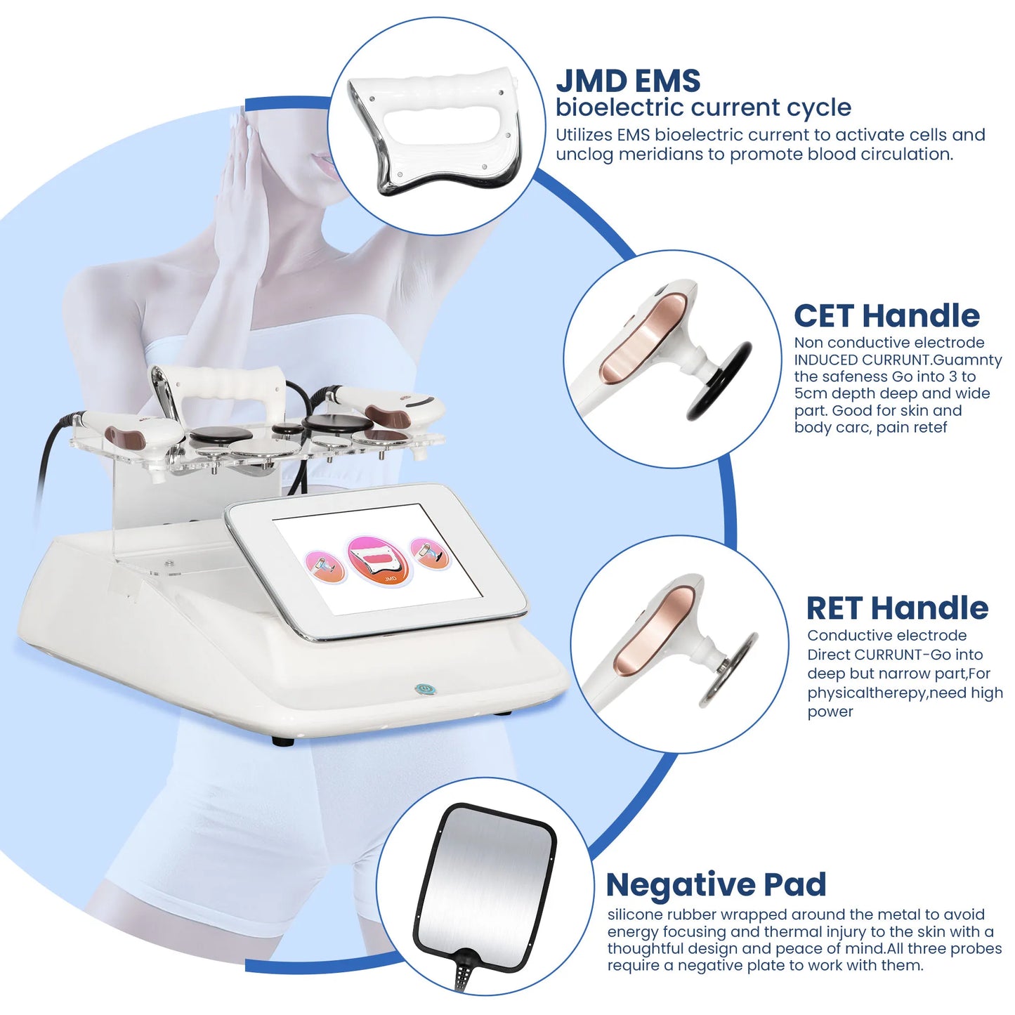 New 448KHz Portable RF Machine Skin Firming Body Shaping Pain Relief CE Certified for Salon Home Use