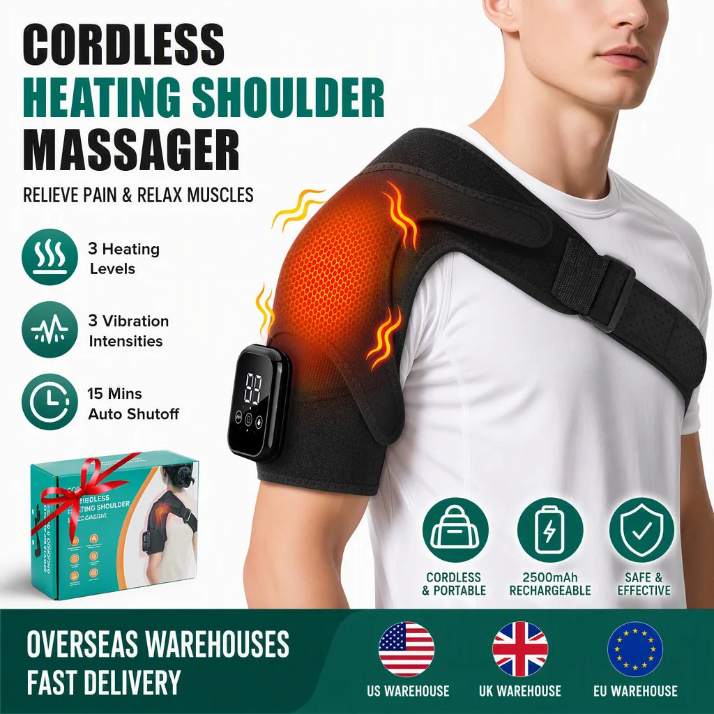 Pastsky Rechargeable Heated Shoulder Massager With Touchscreen And Timer