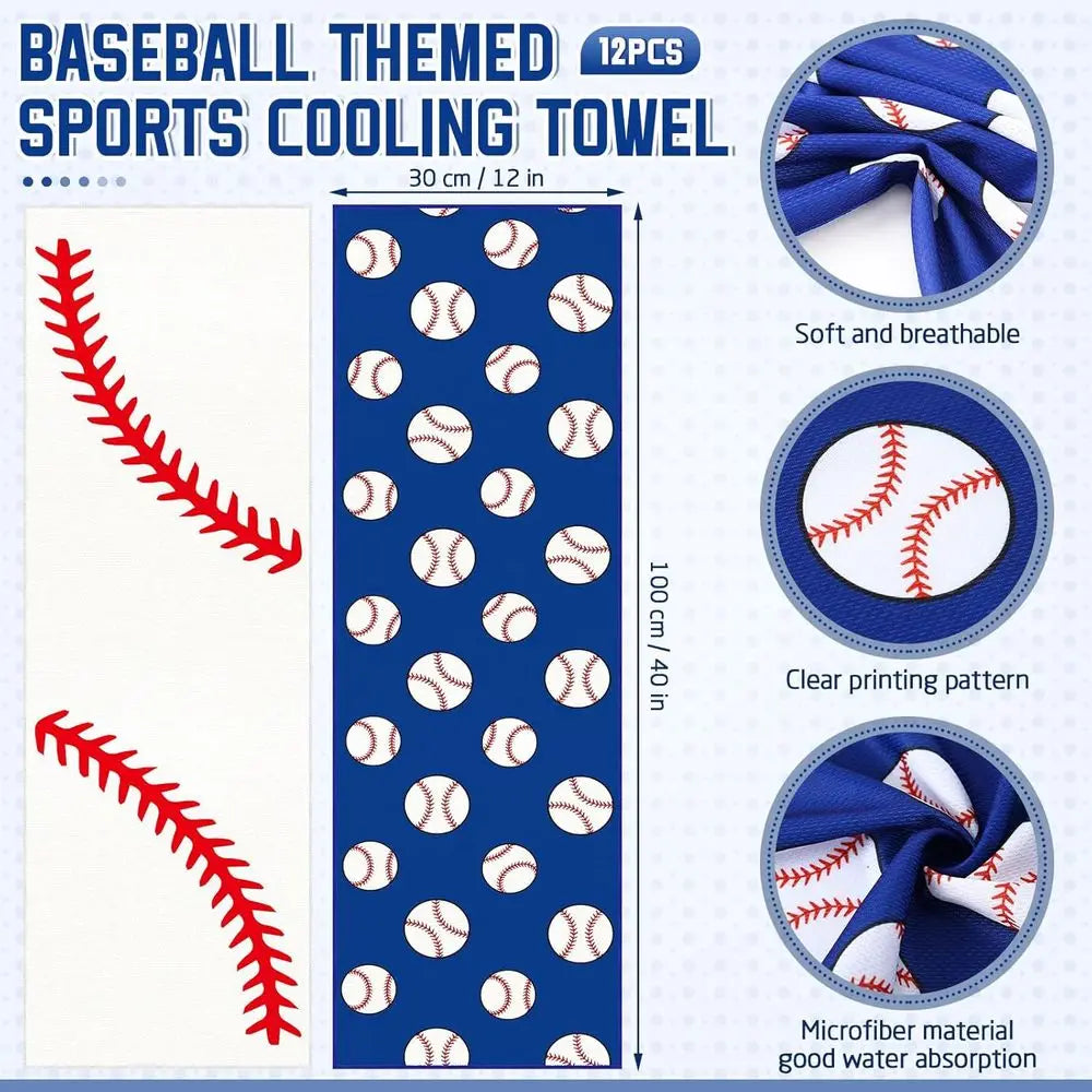 Bulk 40 Pack 12x12 Sport Cooling Towels, Ideal for Baseball, Soccer, Parties & Outdoor Activities