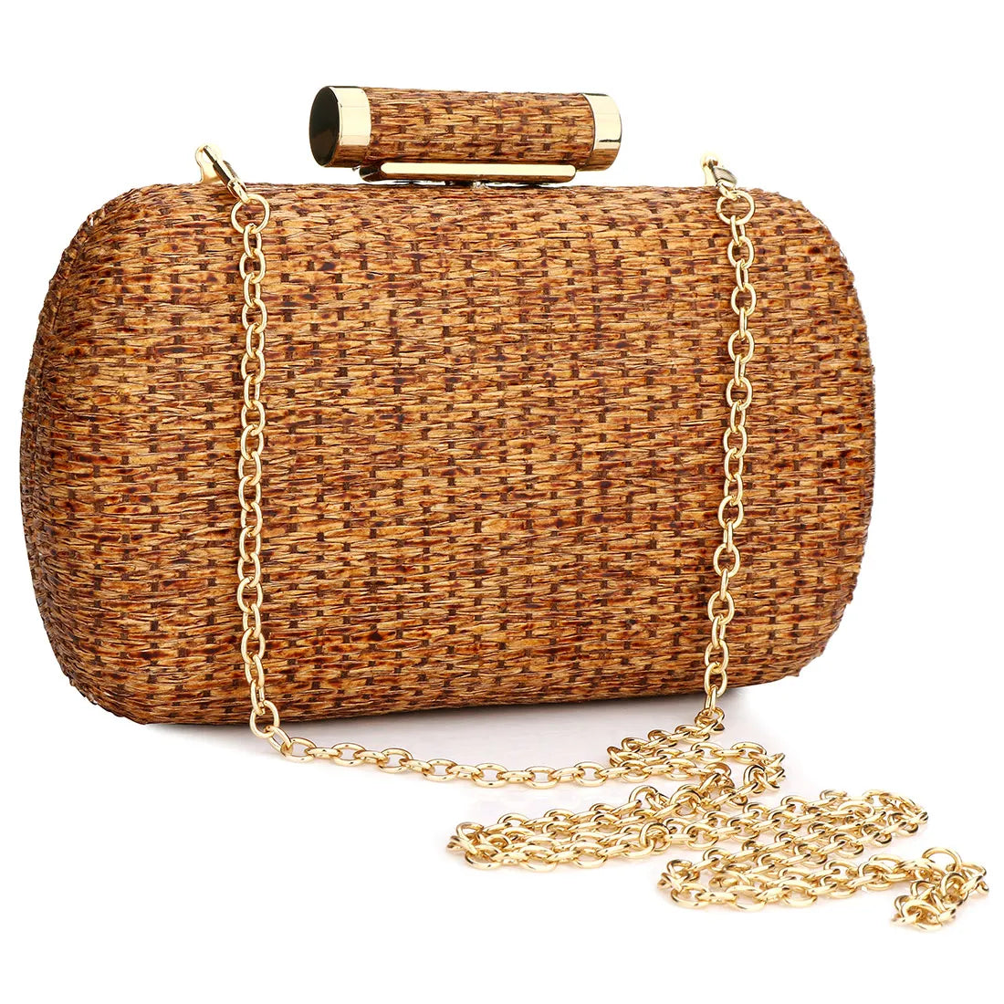 Straw Weave Shoulder Bag For Women Beach Party Purse Chain