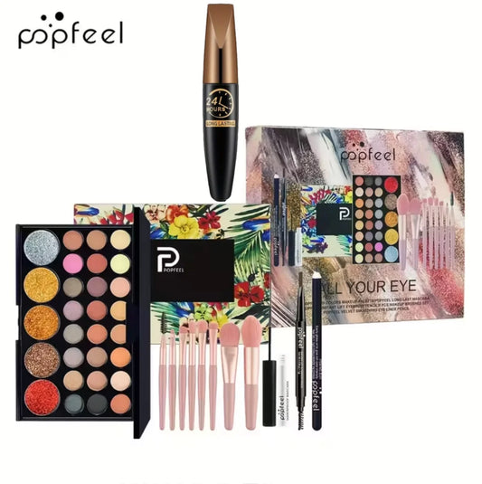 All In One Full Face Makeup Kit With Brush Mascara