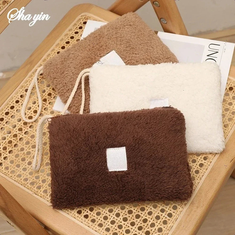 Cute Plush Travel Cosmetic Bag Large Capacity Makeup Organizer