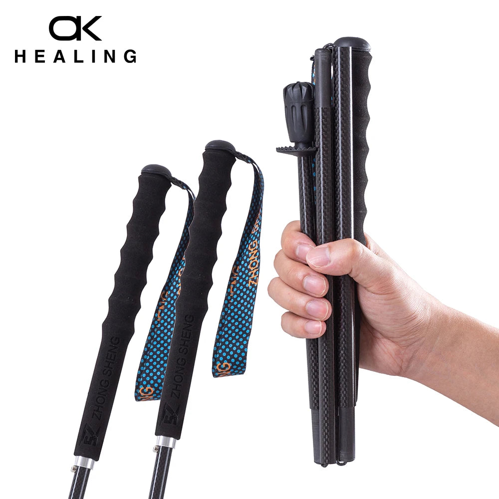 Okhealing Lightweight Telescopic Carbon Fiber Trekking And Hiking Poles