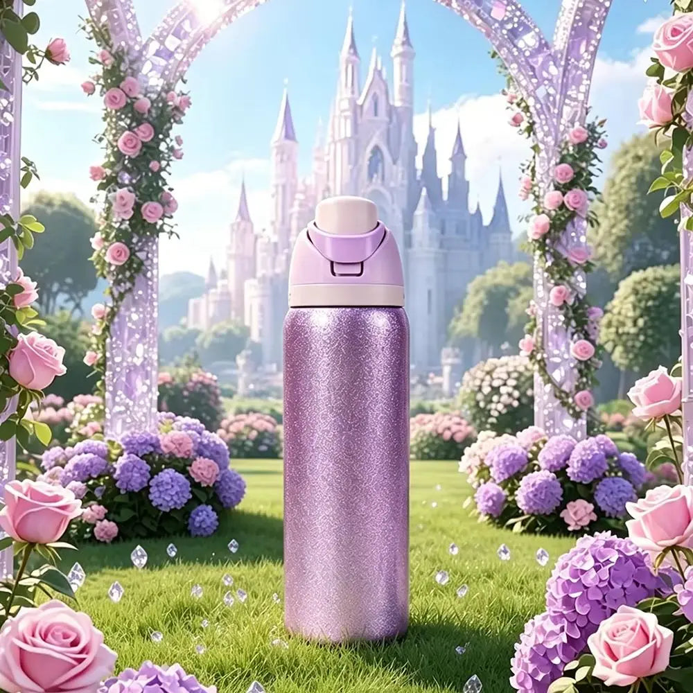 Owalaa diamond purple 32oz/945ml stainless steel insulated water bottle with straw,for daily sports outdoor,perfect gift
