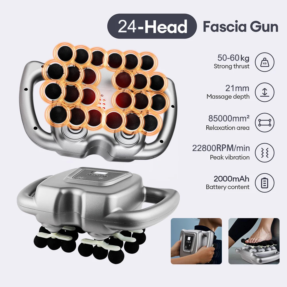 Foreverlily 24-Head Fascia Gun With 9 Modes High Frequency Vibration