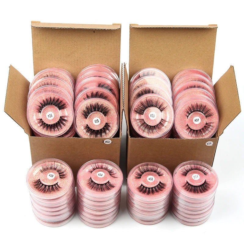 Wholesale 3D Mink Lashes Eyelashes 10/50/100 PCS Natural Soft Eyelash Extension Maquiagem False Cilios Makeup Faux Cils In Bulk