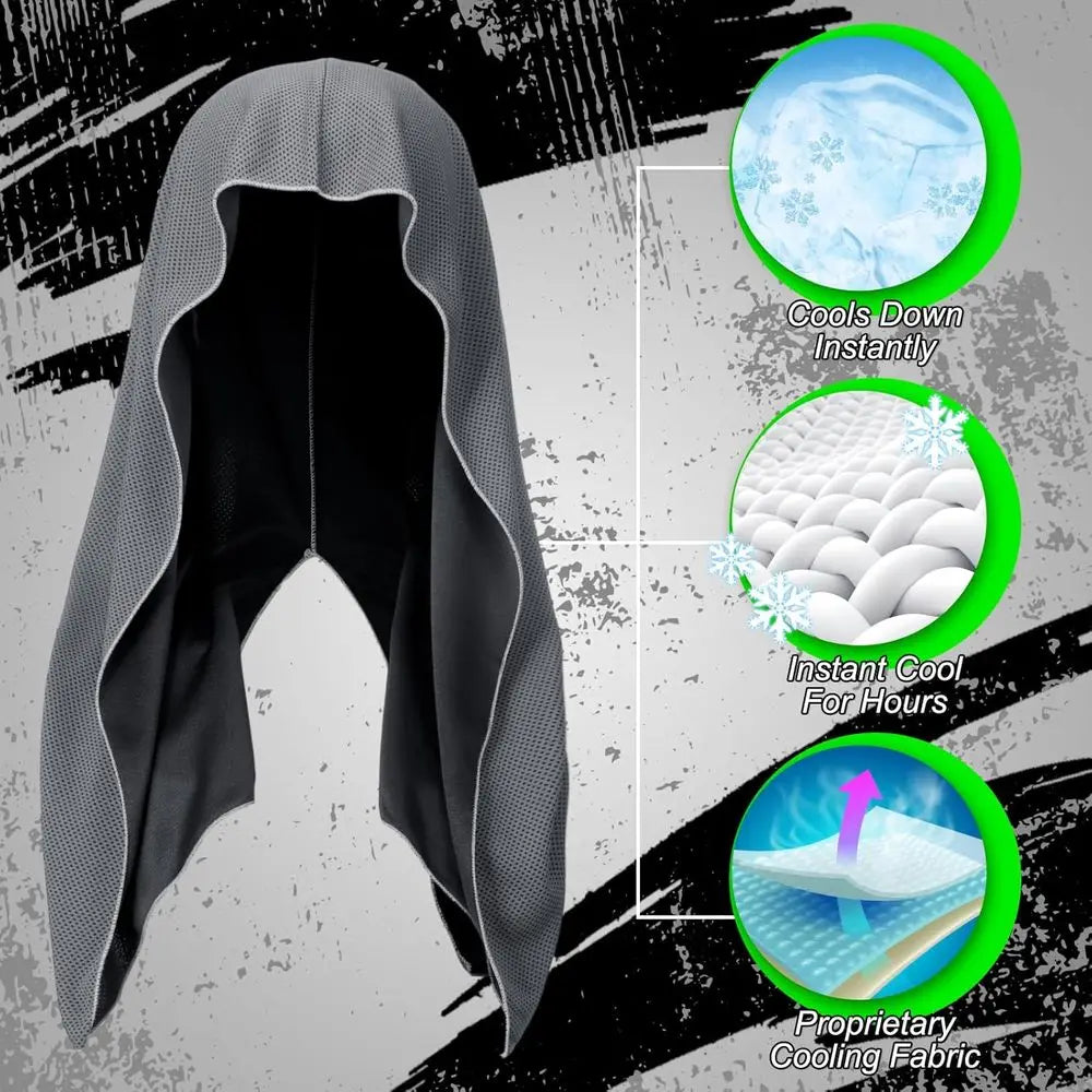 Cooling Hoodie Towel Set, 6-Pack, Sport Cooling Towels, Breathable, Chilly, Camping, Absorbent Microfiber Towels