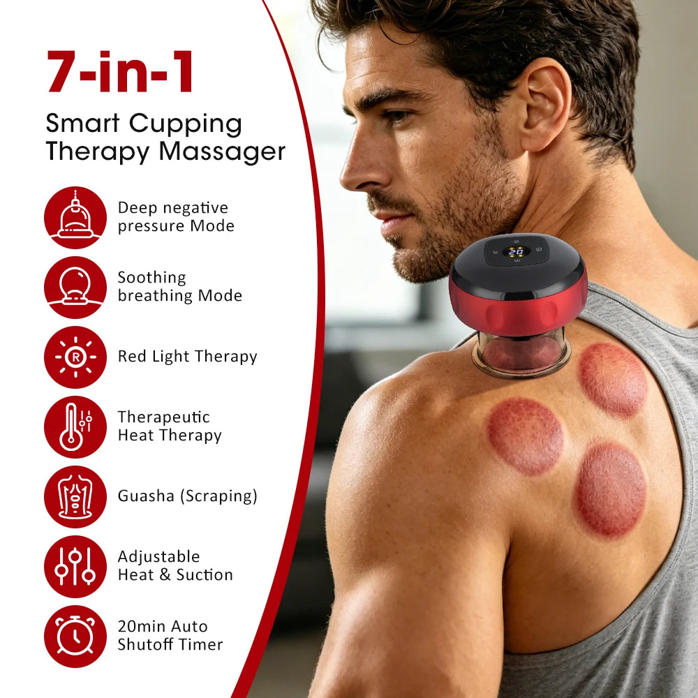 Agdoad Electric Cupping Massager With Red Light And Heat