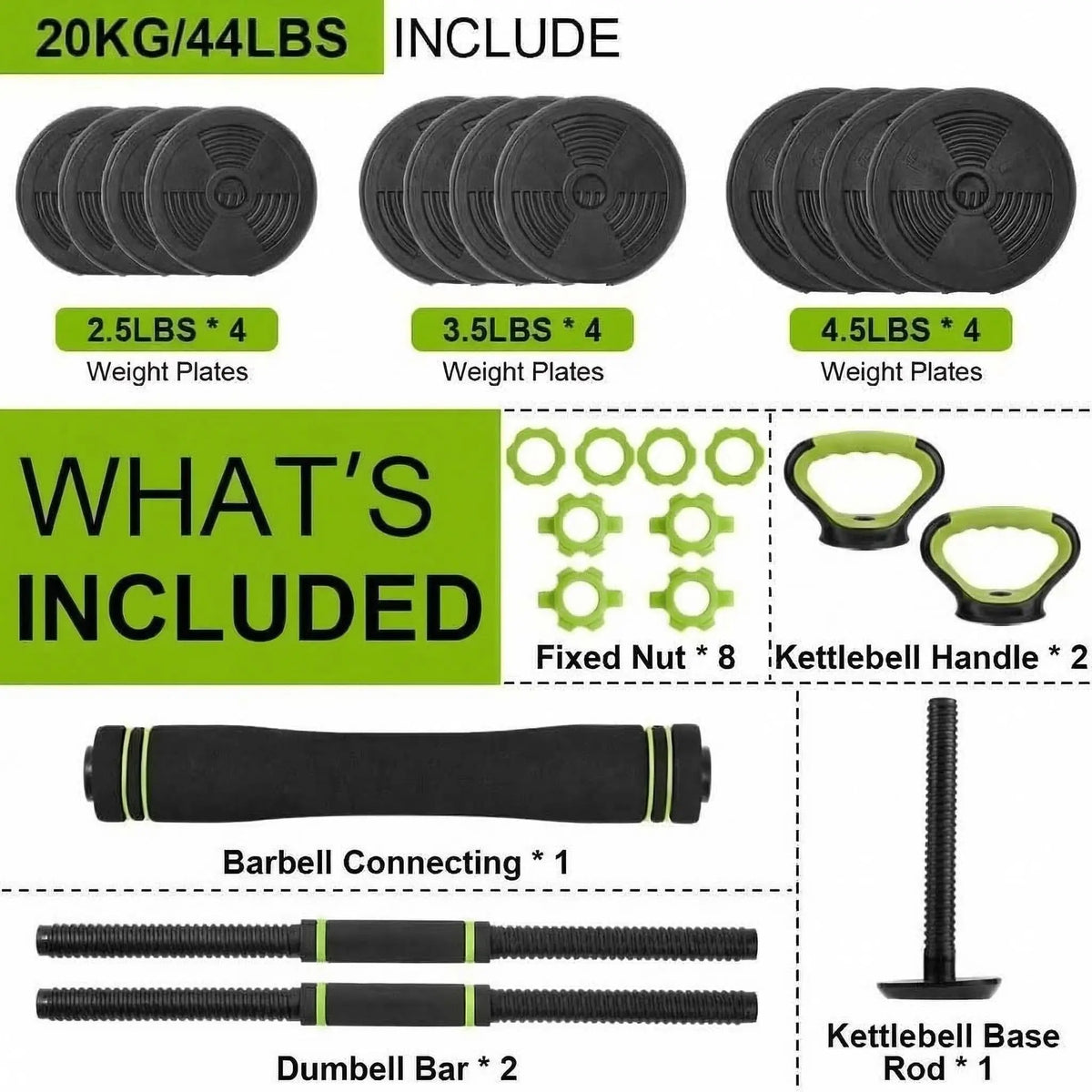 Professional Adjustable Dumbbell Barbell Kettlebell Weight Set For Home Gym