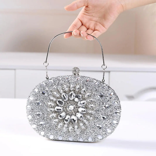 Women's Evening Bags Sparkly Rhinestone Clutch Purses Luxury Handbags