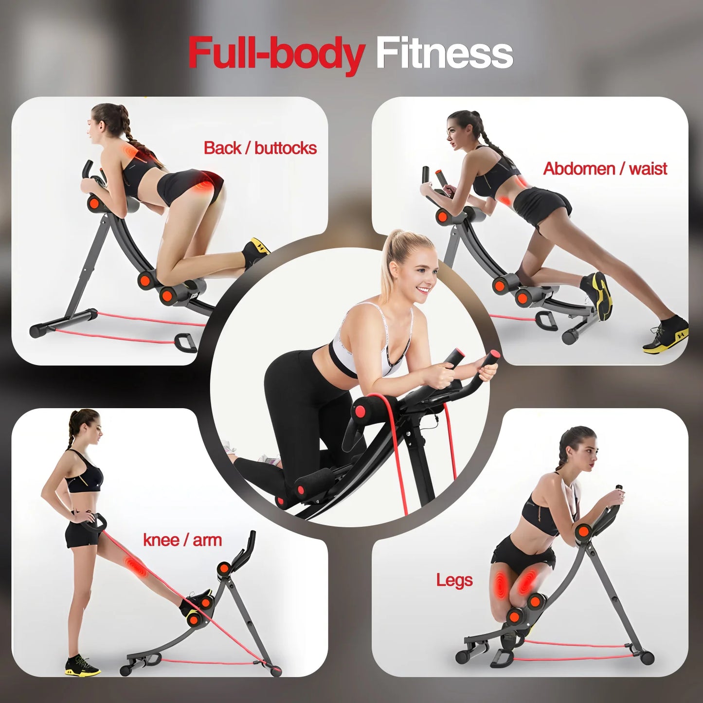 GIKPAL Foldable Ab Workout Machine Home Gym LCD Display 440lbs