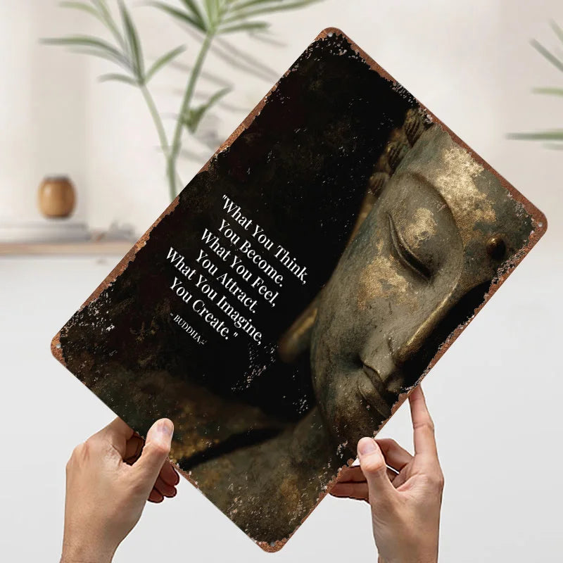 Buddha Quote Metal Poster Tin Signs For Wall Art Decor