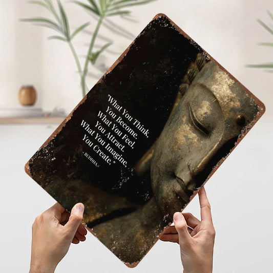 Buddha Quote Metal Poster Tin Signs For Wall Art Decor