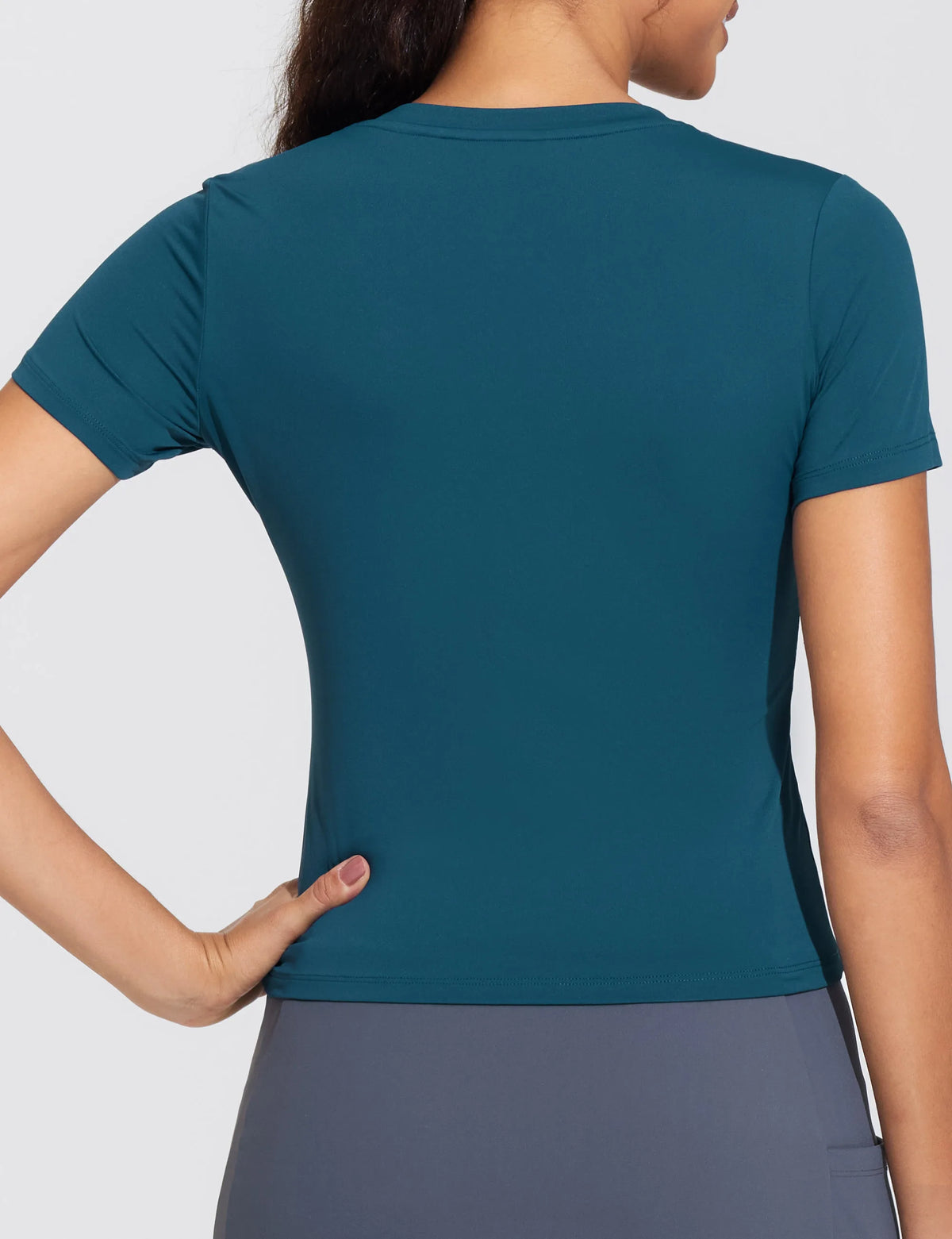 THE GYM PEOPLE Women's V-Neck Crop Workout T-Shirt For Yoga