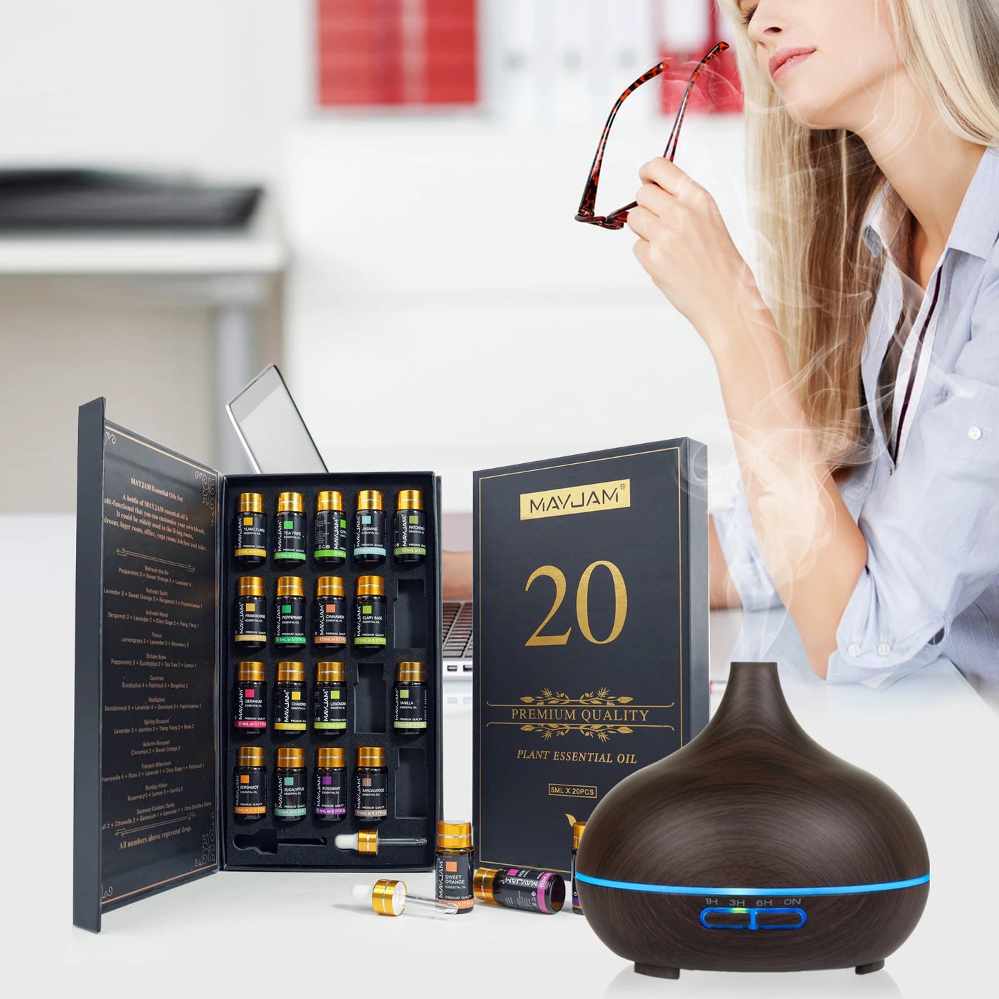 MAYJAM Essential Oils Gift Box Set 20 Bottles For Diffuser