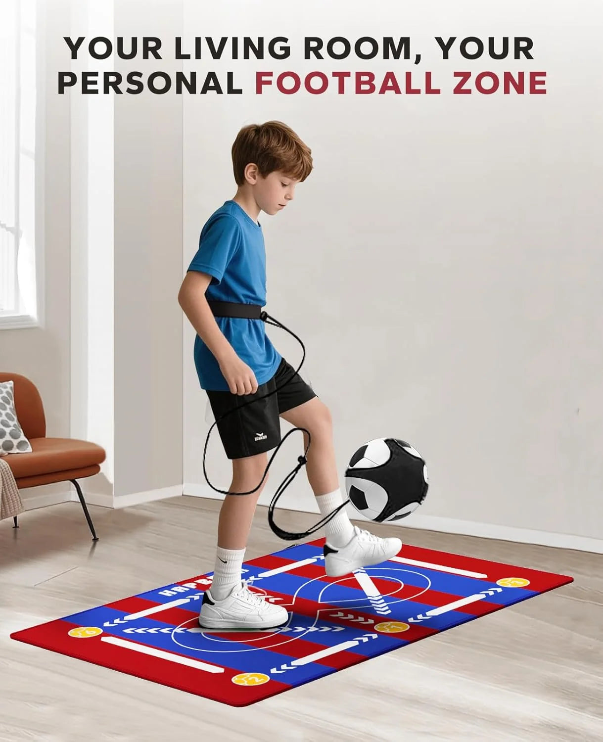HAPBEAR Soccer Training Mat 0.2-Inch Thick Anti Slip Home Gym