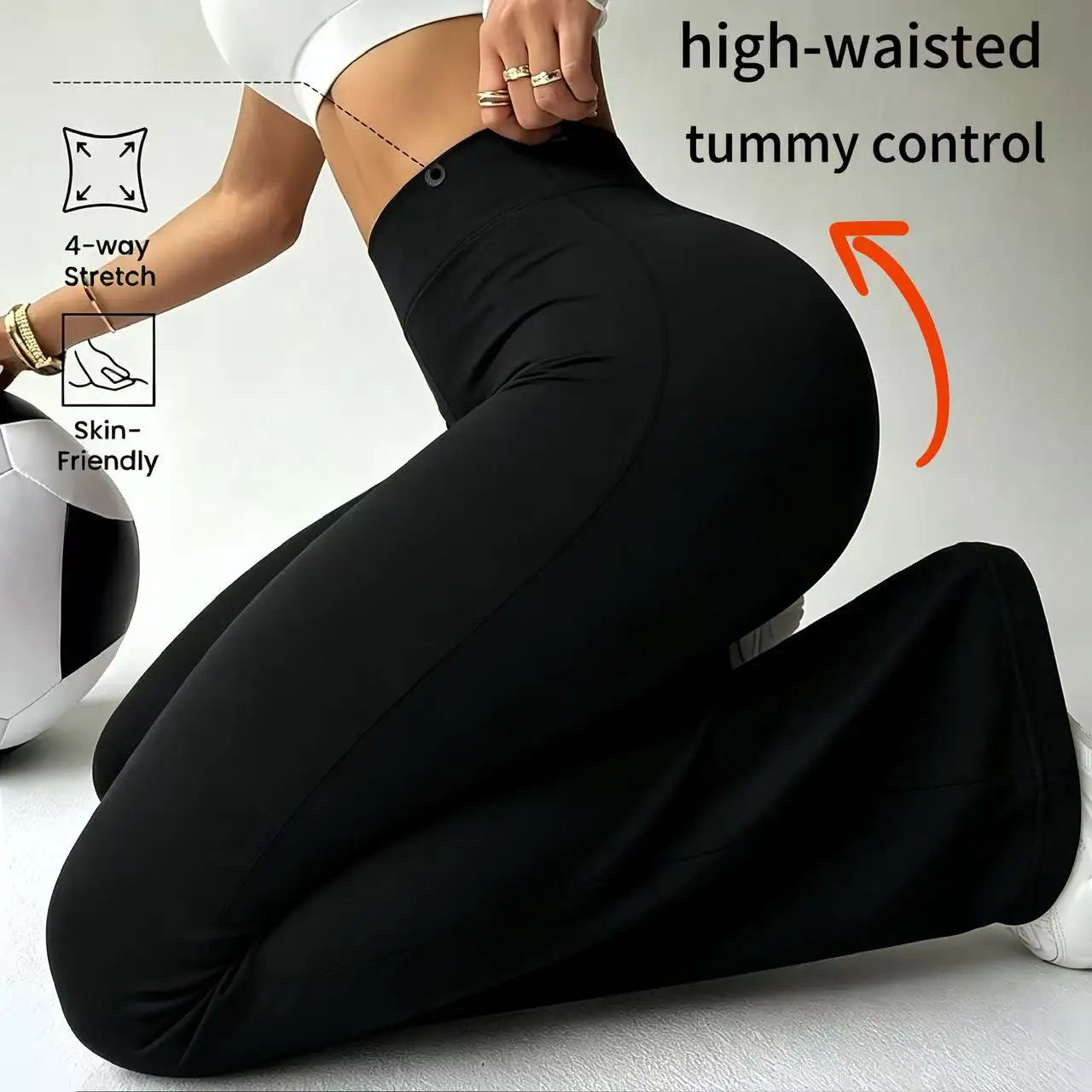 Women's High Waist Bell Bottom Pants For Yoga And Running
