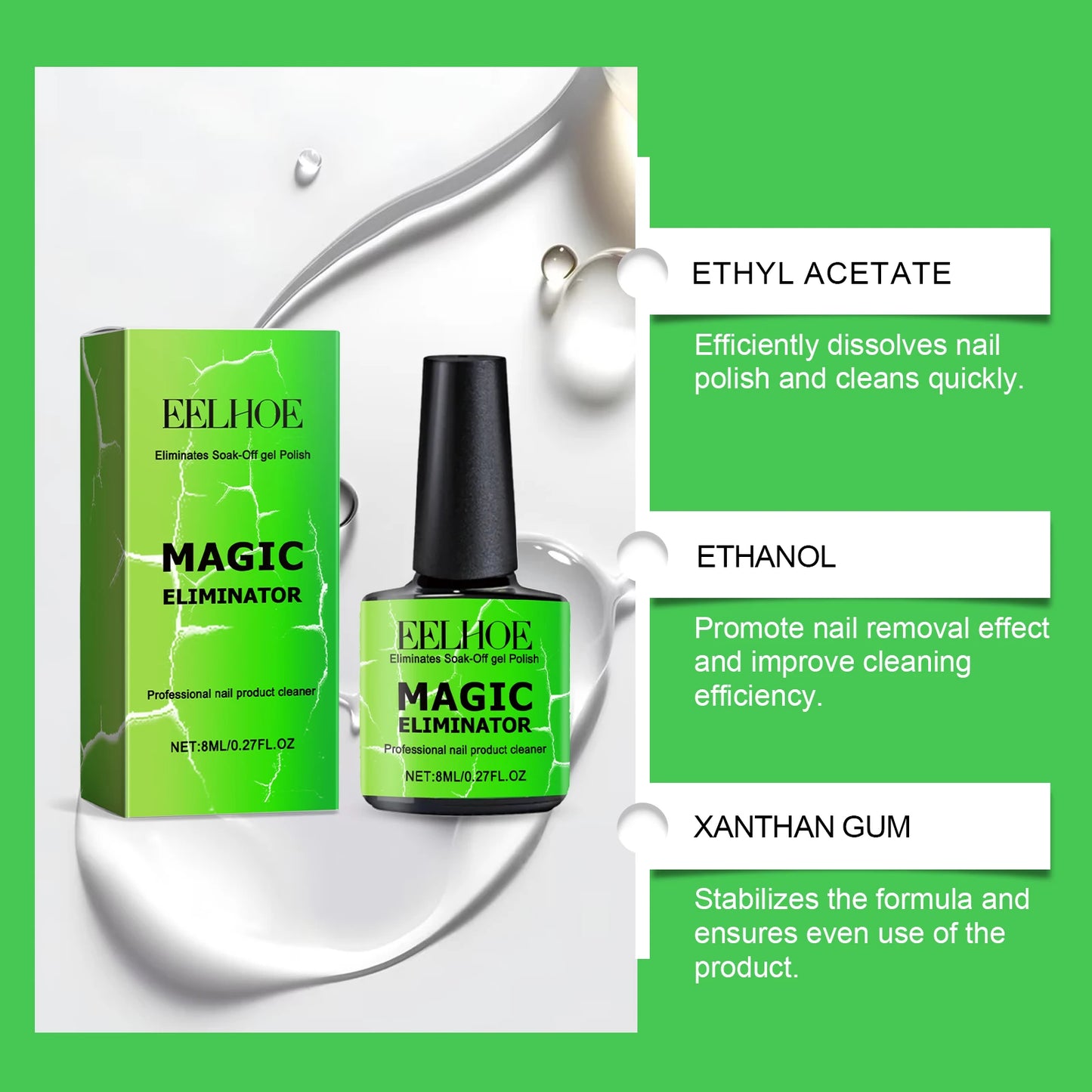 EELHOE Nail Gel Remover Soak Off Harmless Fast 3 Minutes