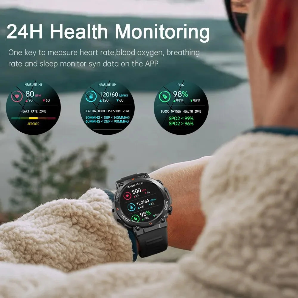 SENBONO Military Outdoor Smartwatch With 400mAh Battery And Bluetooth Call