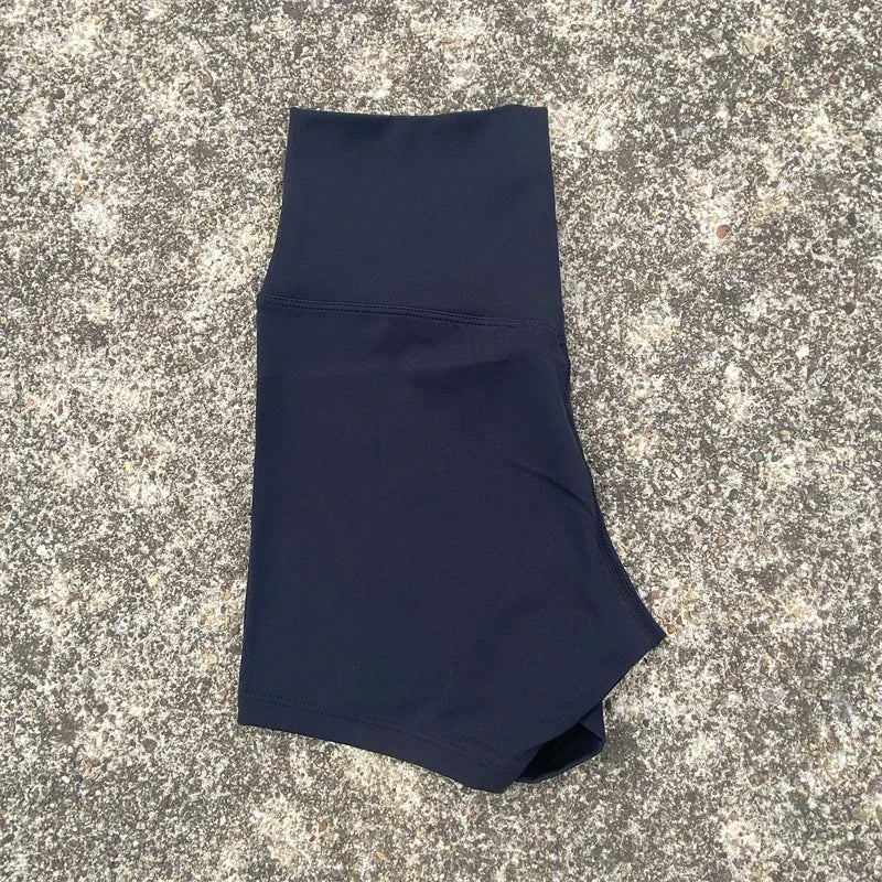 Solid Color Women Fitness Sport Shorts High Waist Athletic Yoga Short Leg Cycling Comprehensive Training Jogging Squat