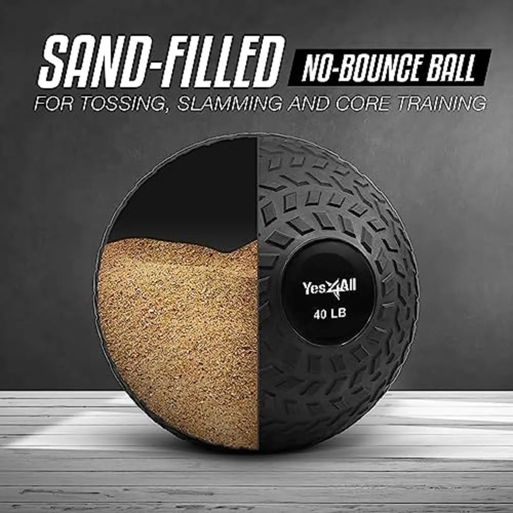 Yes4All Slam Ball Durable PVC Sand Filled for Core Strength