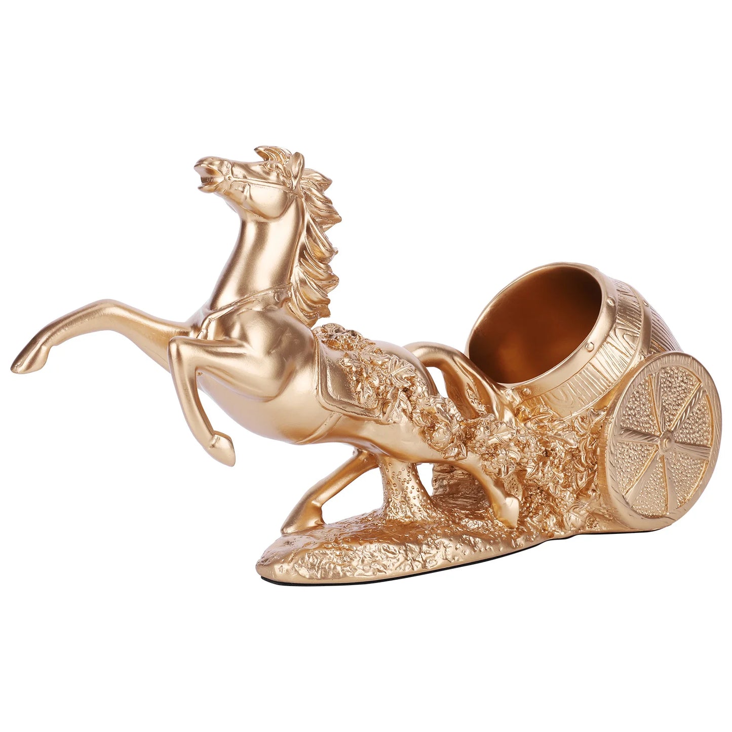 Brown Horse Wine Rack Stand Freestanding Wine Bottle Holder Statue Wine Display Stand for Country Farm Kitchen Decor