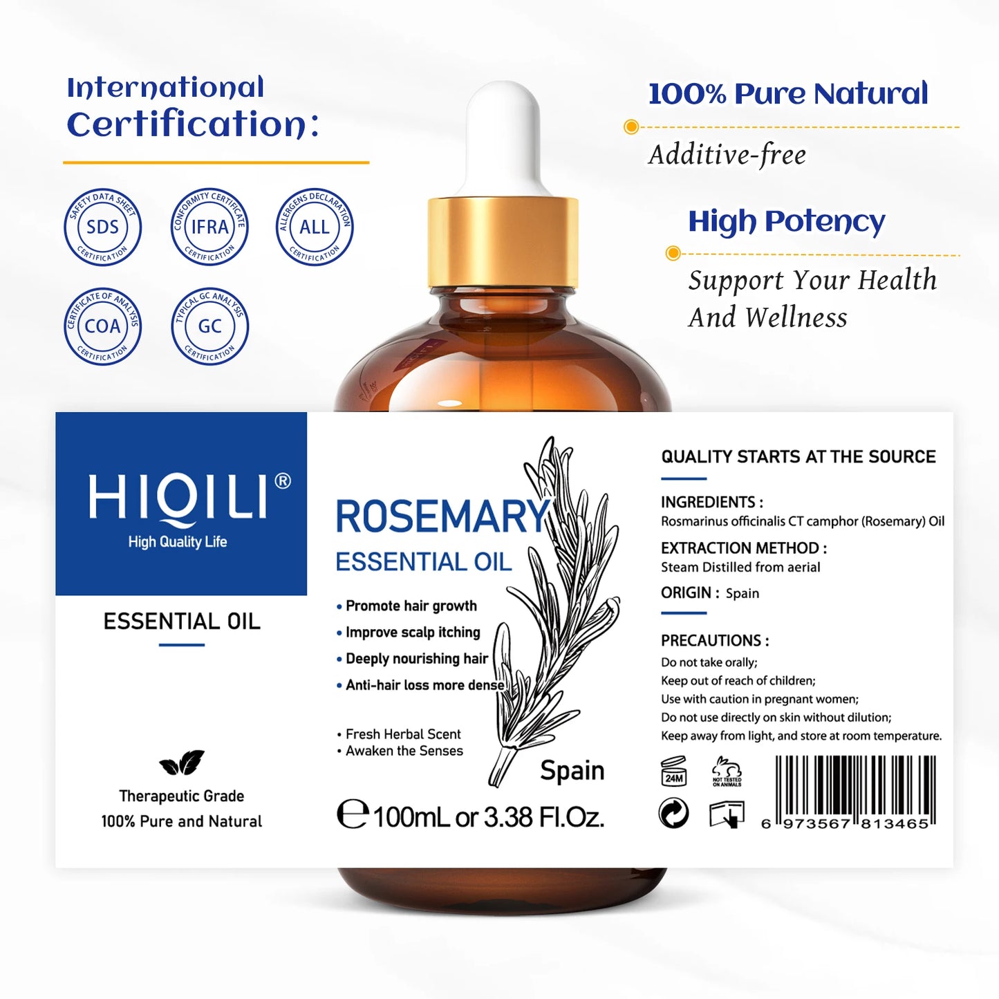 HIQILI Rosemary Jasmine Lavender Mint Essential Oils