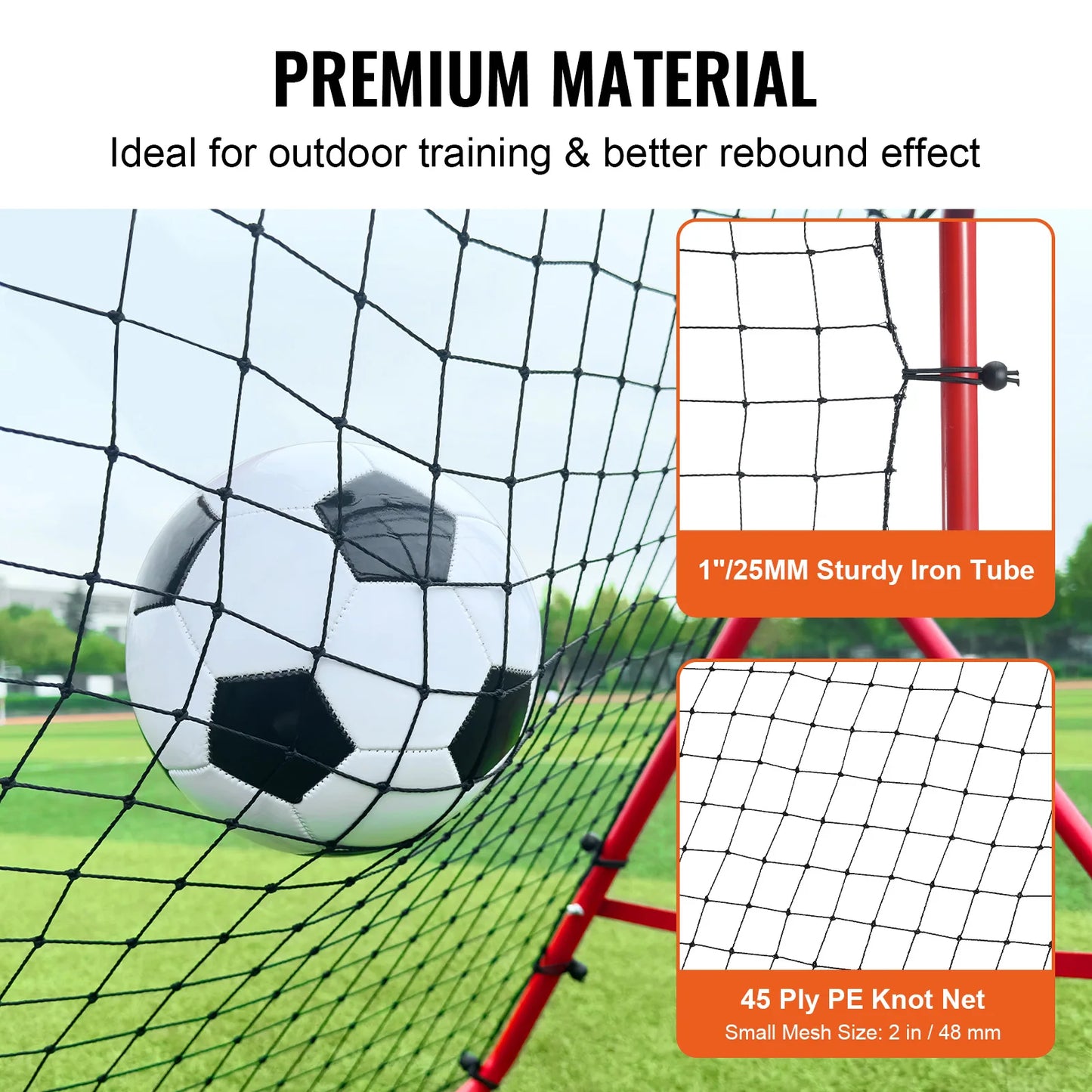Soccer Rebounder Net Portable Training Equipment Adjustable Angles