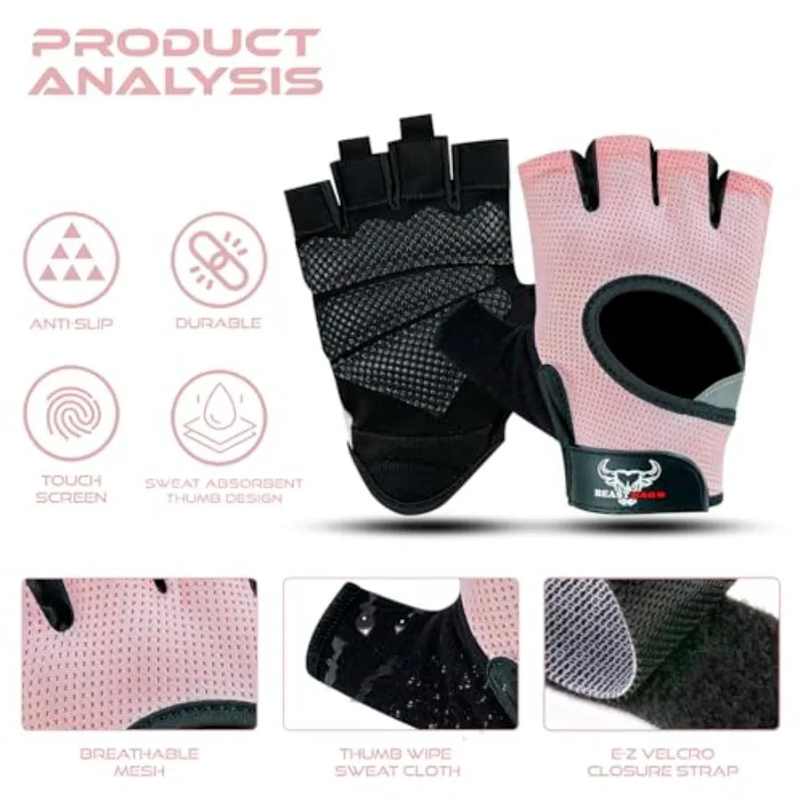 Fingerless Weightlifting Gloves With Padded Palm Protection For Gym Training