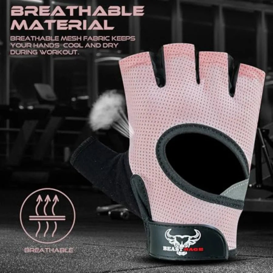 Fingerless Weightlifting Gloves With Padded Palm Protection For Gym Training