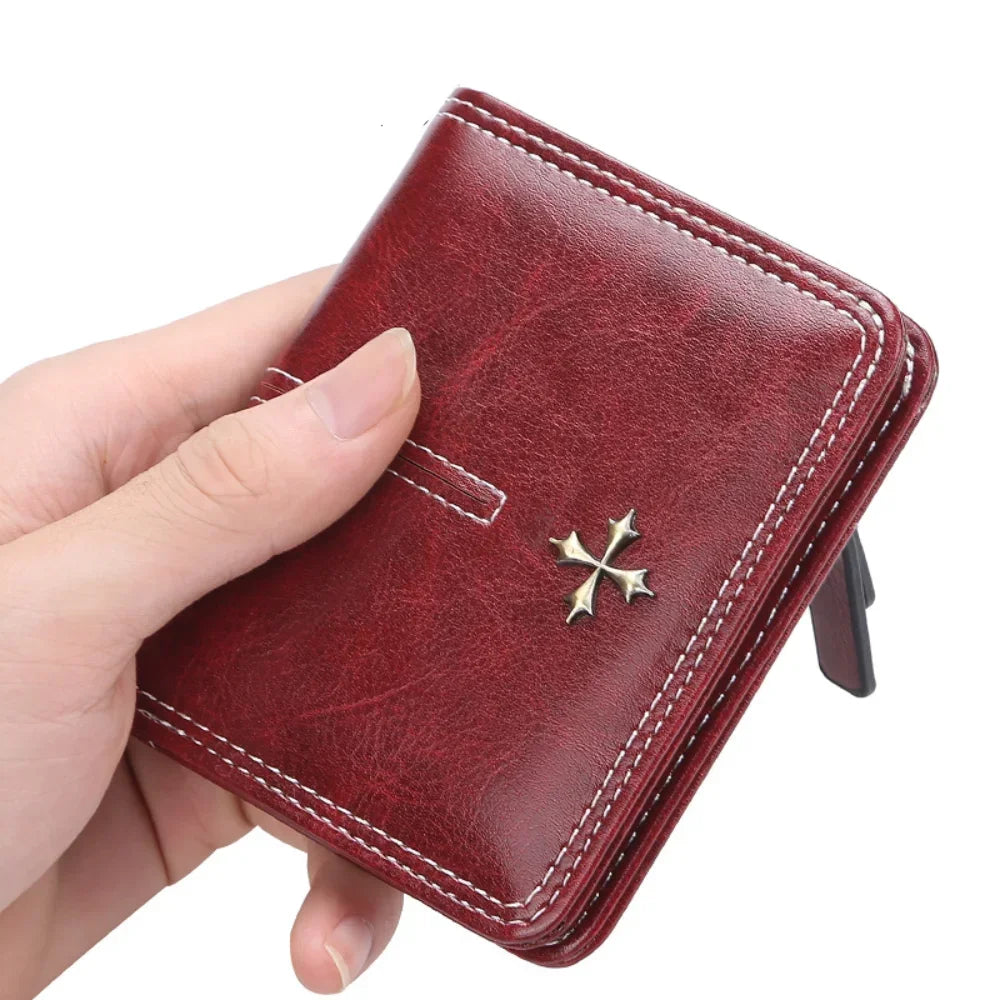 Zipper Mini Womens Wallet PU Leather Card Holder Coin Purse