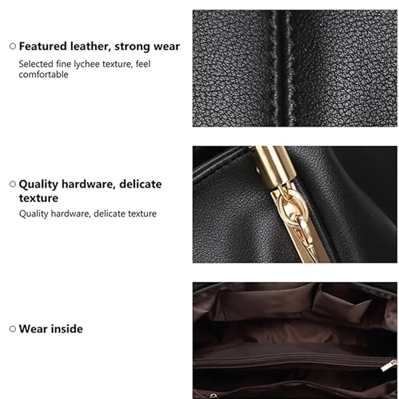 Soft Genuine Leather Tote Bag for Women with Top Handles