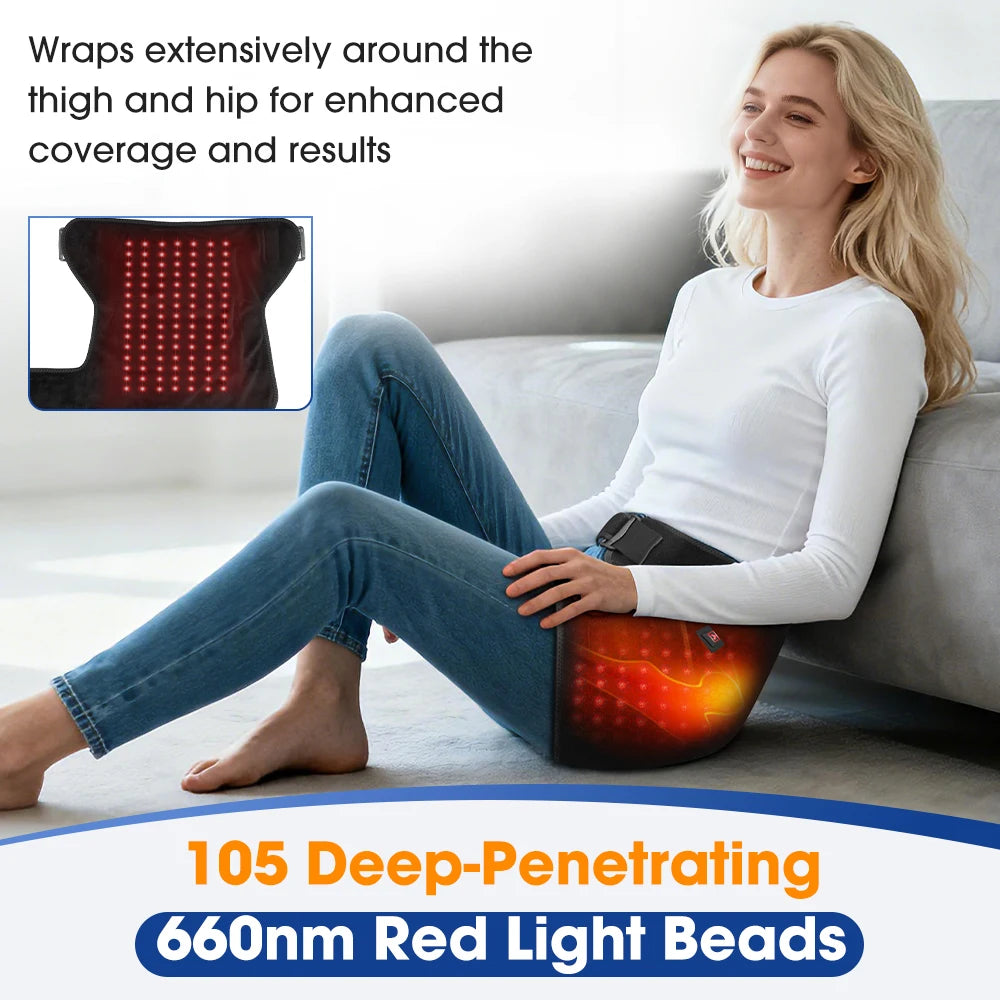Red Light Heated Hip Brace With Adjustable Support for Recovery