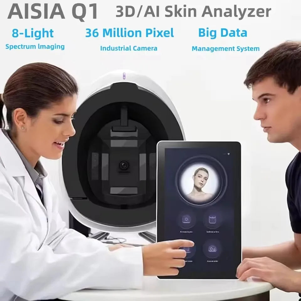 AISIA Q1 Facial Skin Analyzer Detection 3D AI Skin Problem Diagnosis 10 Spectrum Professional Analysis Beauty Salon Equipment