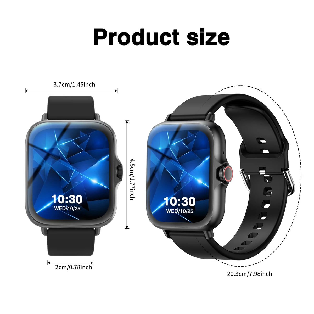 1.83" Full Screen Touch Screen Outdoor Sports Smart Watch for Men/Women,Wireless Calling/receiving, Multiple Sports Modes,Message Notifications,Suitable for Android & IPhone,  Ideal As A Gift
