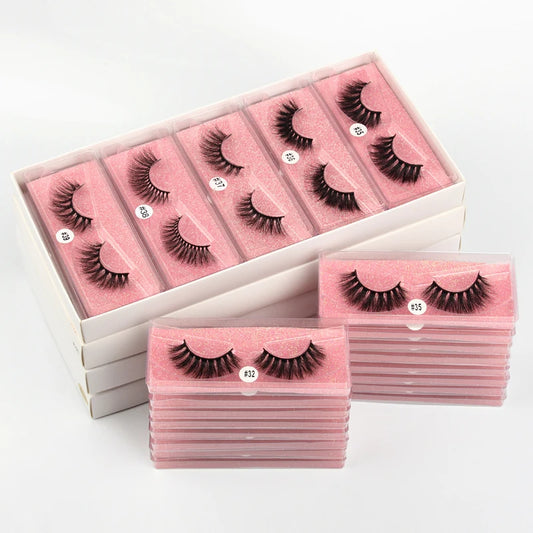 Wholesale 3D Mink Lashes Eyelashes 10/50/100 PCS Natural Soft Eyelash Extension Maquiagem False Cilios Makeup Faux Cils In Bulk
