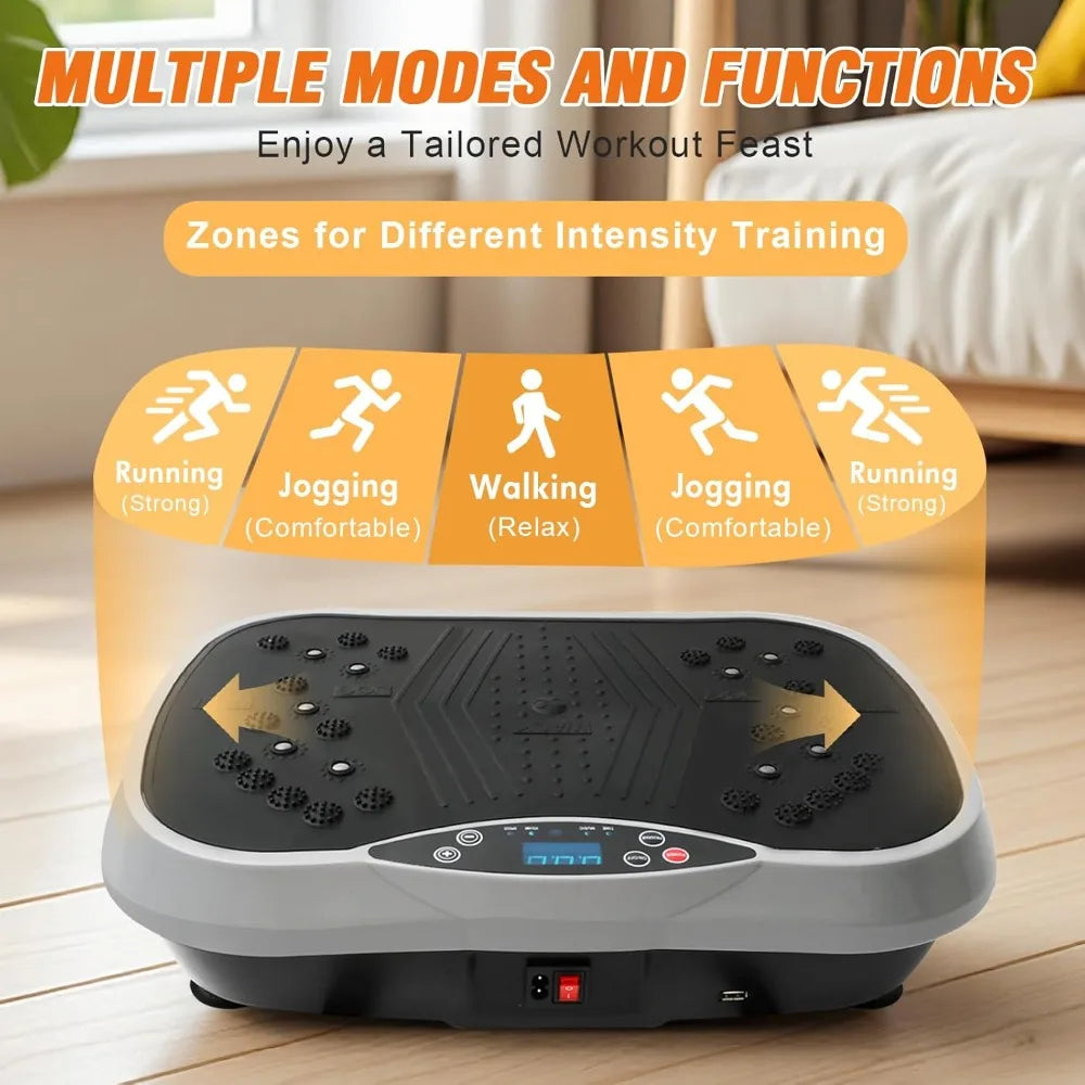 ALSO GO Vibration Plate Exercise Machine, 6 Workout Modes & 120-Level Vibration Platform for Weight Loss/Lymphatic Drainage