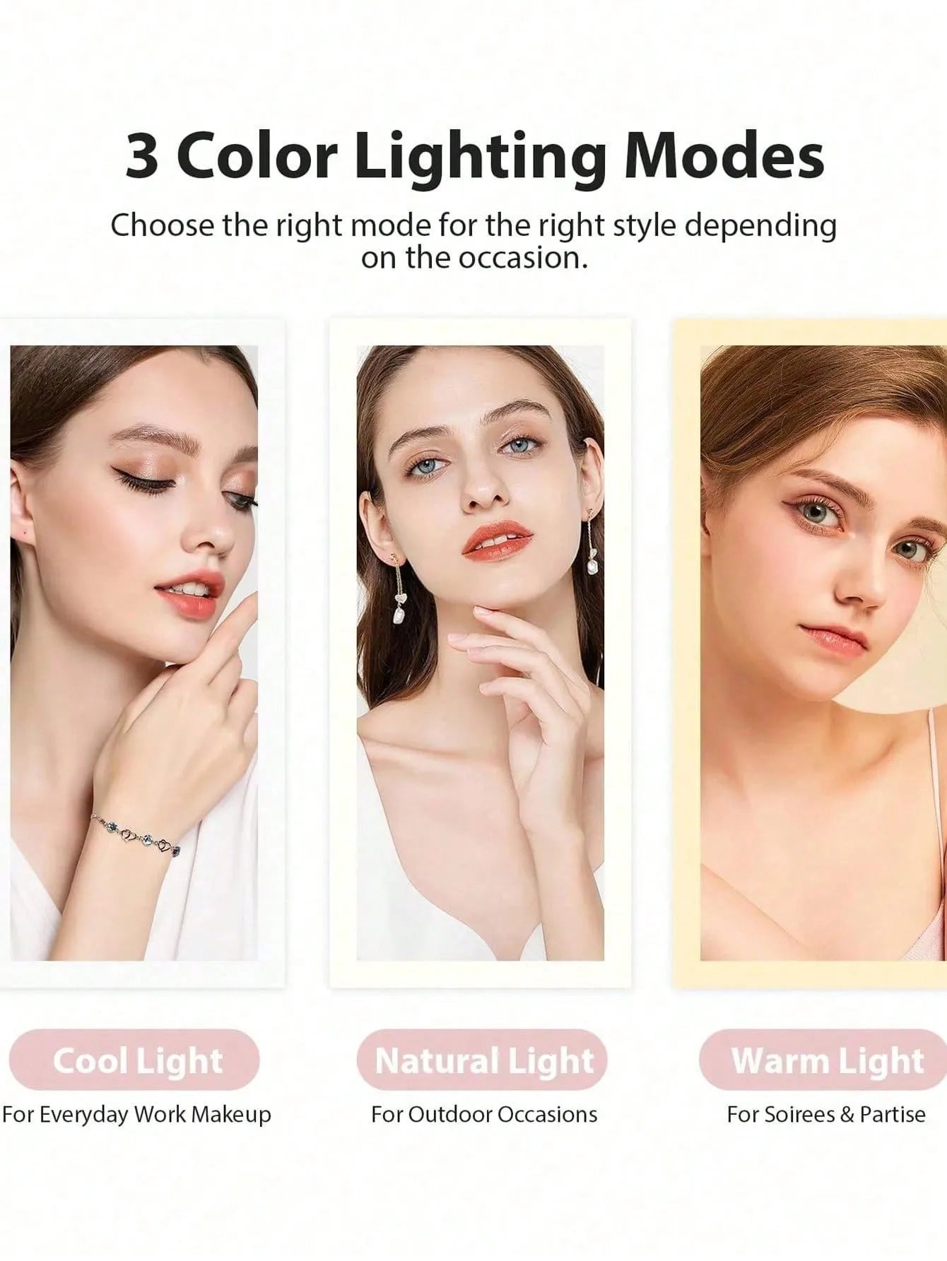 Trifold Makeup Mirror LED Lights Dorm Dressing Mirror Beauty Light up your fill light with Smart Complementary Makeup Mirror Tri
