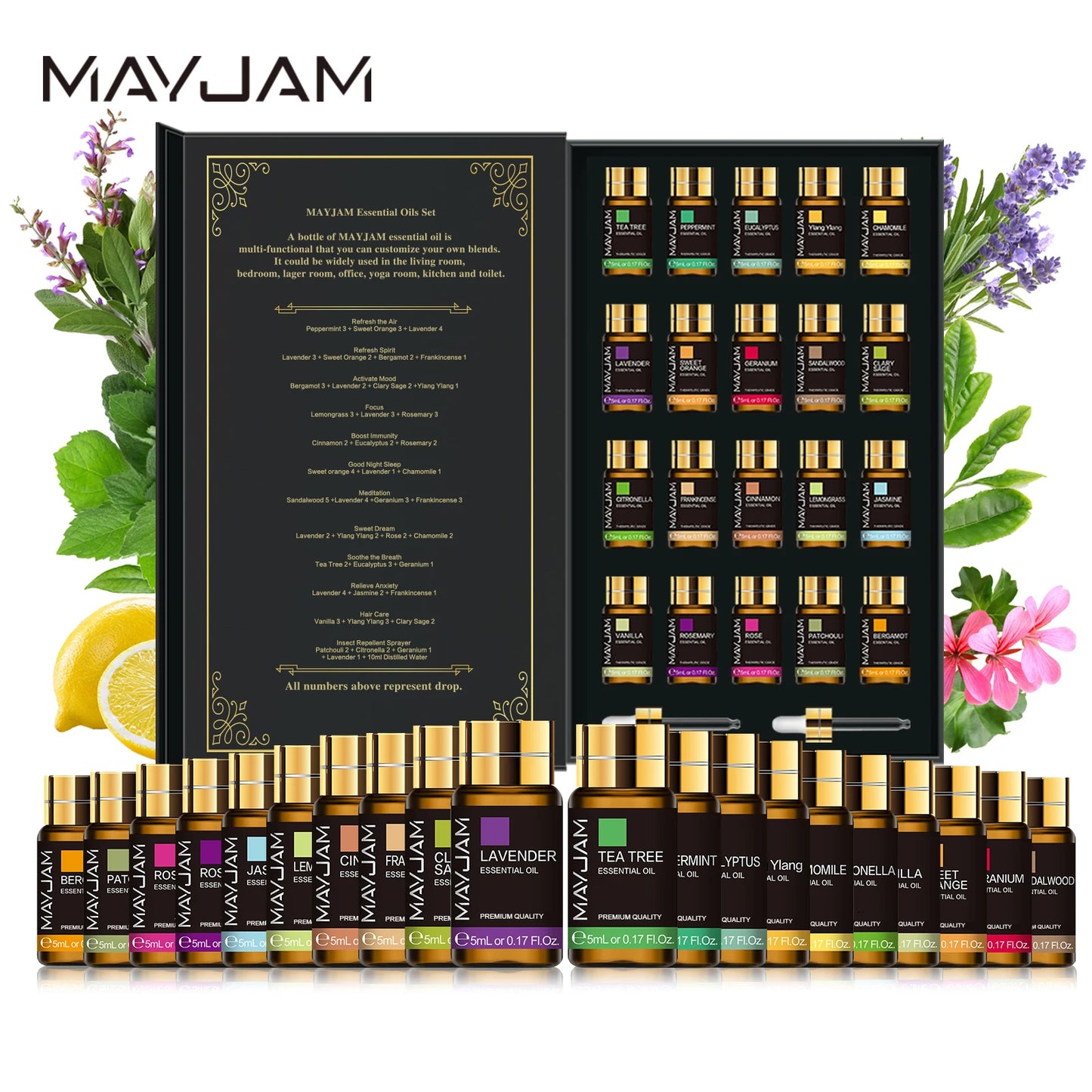 MAYJAM Essential Oils Gift Box Set 20 Bottles For Diffuser
